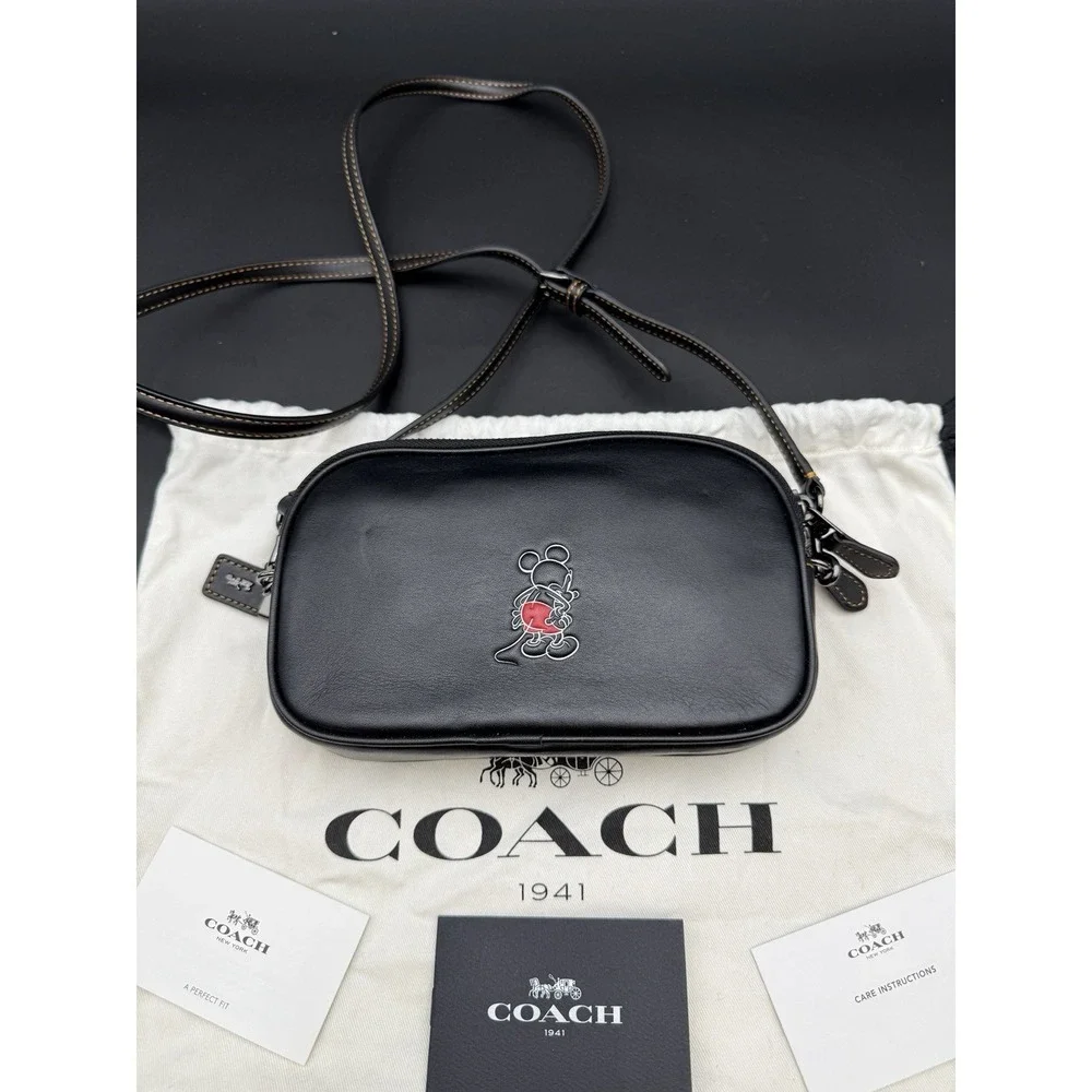 COACH x DISNEY Collection - MICKEY Crossbody Clutch Black Leather Bag‎